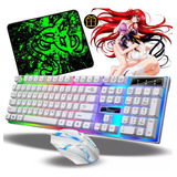  Kit Teclado Game Mouse Rgb Computadora Alfombrilla De Ratón