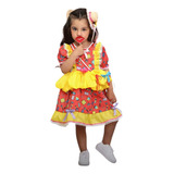 Vestido Caipirinha Bebê  Junina Bolsinha Estampada Papilloo