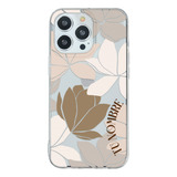 Funda Para iPhone Mujer Flores Personalizada Con Tu Nombre