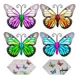 4 Pcs Mariposa Metálico Decoración Pared Escultura Jardín