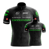 Kit Adulto Infantil Camiseta Ciclismo Cannondale Proteção Uv