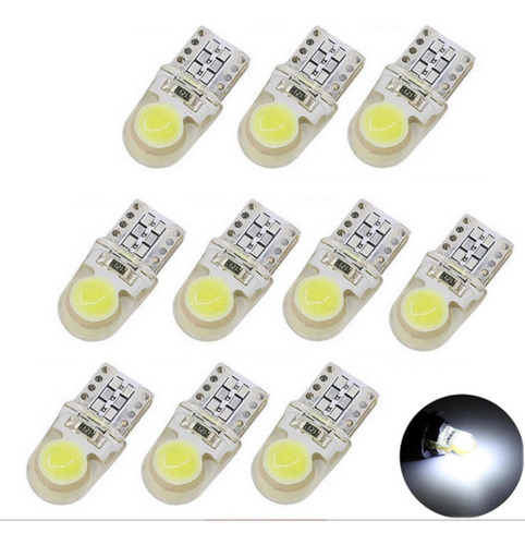 10 Pz Led T10 2 Smd Led Cob Automotriz Tipo Pellizco 