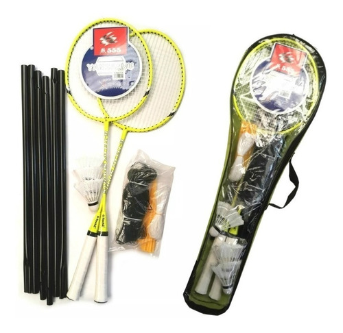 2 Raquetas De Bádminton Set Parales Malla 3 Gallos Importado