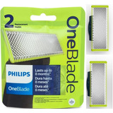 2 Lâminas Philips Oneblade Onebladepro Para Barbeador Refil 