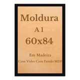 Moldura 60x84 Com Vidro Quadro Parede Moldura Laqueada