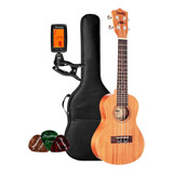 Kit Ukulele Concert Shelby Su23m Stnt + Capa Palheta E Tuner