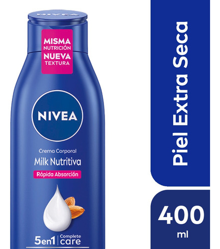 Crema Corporal Nivea Milk Nutritiva 5 En 1 400 Ml