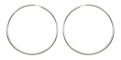 Aros Plata 925 Argollas Finas Grandes Mujer Joya 6cm 