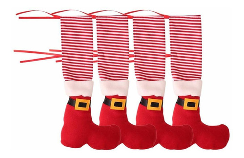 Juego De 4 Fundas Para Patas De Sillas De Navidad Para Decor