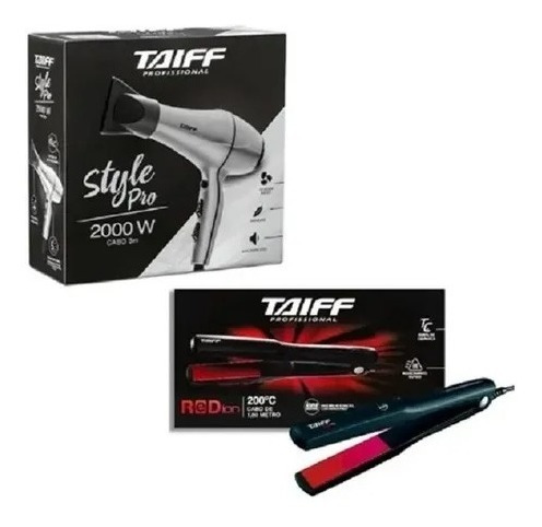 Taiff Secador Style 2000w + Prancha Chapa Red Ion 200ºc