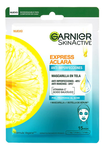 Garnier Express Aclara Mascarilla Anti Acné 28g