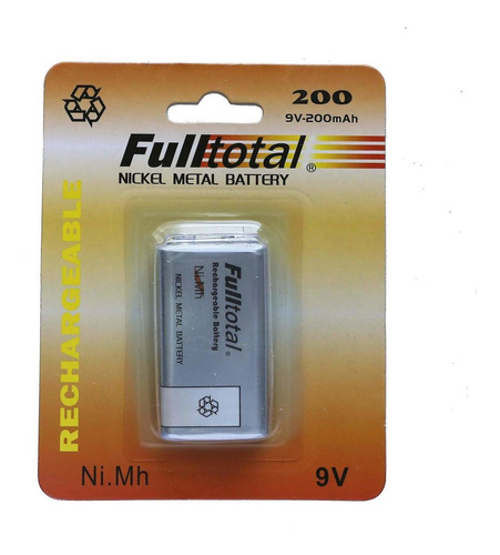 Batería 9v Fulltotal Recargable 083-3071 Rectangular 1 Unidad