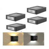 Pack 4 Apliques Muro Solar Focos Led