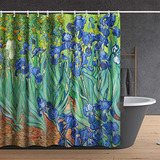 Invin Art Bathroom Shower Curtain Set With Hooks, Irises By 