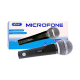 Microfones Para Karaoke Profissional C/ 2 Unidades + Cabos Cor Preto