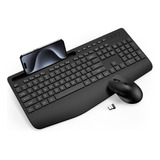 Combo Teclado Y Mouse Inalámbricos: Teclado Ergonómico Con Y