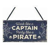 Señales - Meijiafei Funny Nautical Sign Captain Pirate Bar P