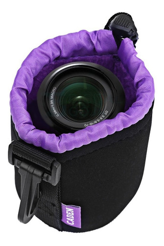 Bolsa Case Neoprene Porta Lente Roxo - Tam G 100 X 180mm