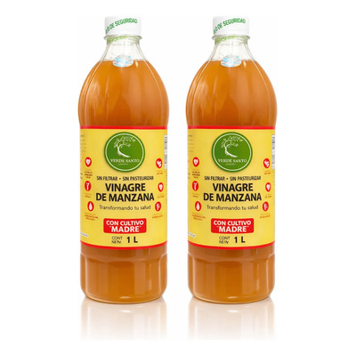 Vinagre Manzana Con Madre 2l Orgánico Sin Filtrar Natural