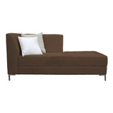 Divã Saara Decorativo Suede Marrom 1,80m Consultório Oferta