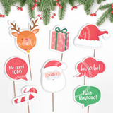 Kit Imprimible Props Navidad - Carteles Fotos Photo Booth