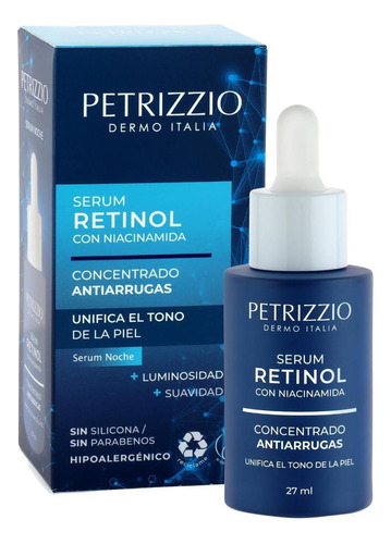 Serum Concentrado Antiarrugas Retinol 27 Ml Petrizzio Dermo Momento De Aplicación Noche Tipo De Piel Normal