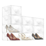 Caja Transparente De Zapatos Lwei Para Mujer, Paquete De 10