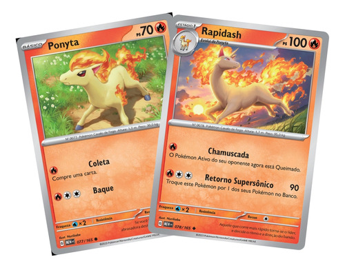 Kit Cartas Pokémon Ponyta E Rapidash Escarlate Violeta 151