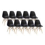 Cadeira De Jantar Decorshop Charles Eames Dkr Eiffel, Estrutura De Cor  Preto, 10 Unidades