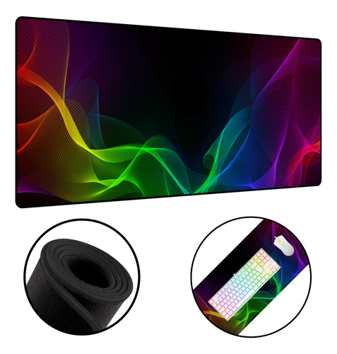 Mousepad Gamer Grande Speed Deskpad Neon Colorido 80x30 Cm