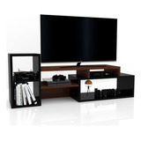 Mesa Para Led Lcd Tv Rack Modulo Organizador Moderno H/55 Color Marrón Oscuro