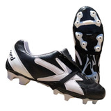 Tenis Futbol Tacos Tachones Concord Negro Blanco 100% Piel 