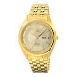 Reloj Hombre Orient Fab0500cc Automático Pulso Dorado En