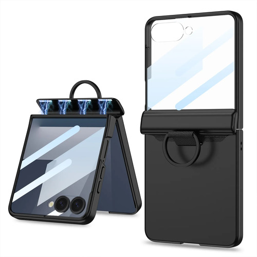 Funda Con Forma De Anillo Magnético Para Samsung Galaxy Z Flip 7, Funda Protectora De Pantalla Exterior De Plástico Mate Para Galaxy Z Fli