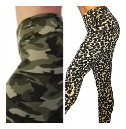 Alma Mía Calzas Lycra Animal Print Y Camuflado Chupin 