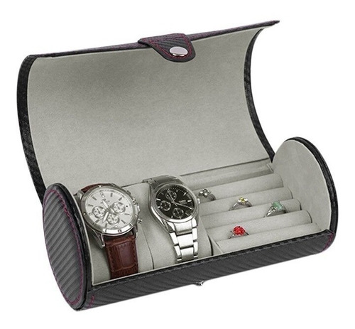 Estuche Organizador Para 2 Relojes Anillos Viaje Portátil  