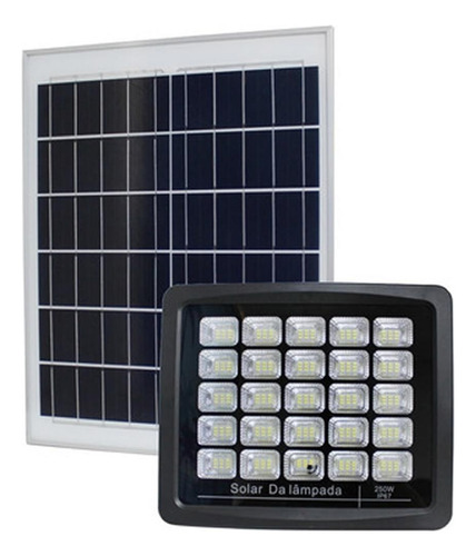 Luminária Solar Refletor 200w Branco Frio Ip67 Com Controle