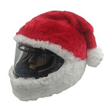 Funda Casco Moto Papa Noel, Accesorio Fiesta Navidad Felpa