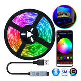 Fita De Led Rgb Com Controle De Voz 5m Usb Decorações Oferta