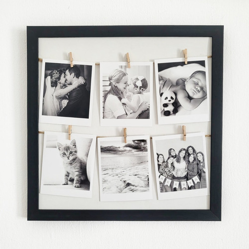 Cuadro Con Fotos Polaroid 30x30 Incluye Impresión Y Broches