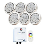 8 Luces Para Pileta Led Rgb 12w +fuente+control Remoto