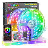 Tira De Luces Led App Bluetooth Control Rgb 20m (2x10m) Hifiluz Música Luces Led Para Cuarto