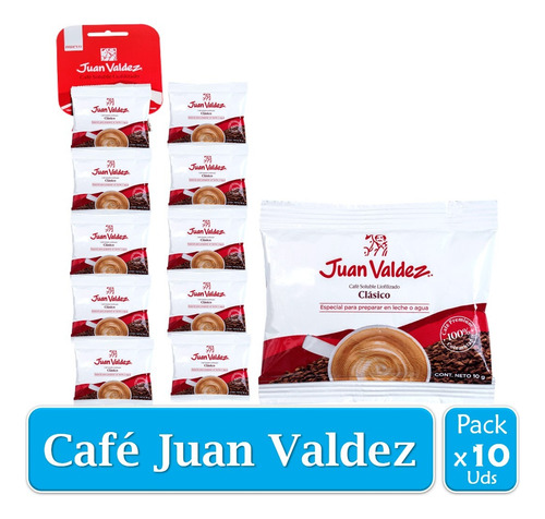 Café Soluble Liofilizado Clasico Juan Valdez X 10 Uds