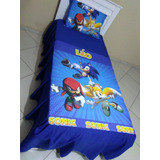 Colcha Sonic Solteiro + Almofadas Personalizas