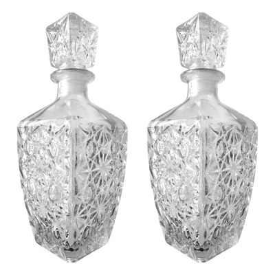 Set 12 Licoreras Botella Diamante Vidrio Cristal 750 Ml | Envío gratis