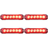 Luces De Emergencia Led Para Vehículos Slim Sync Rojas - 4pc