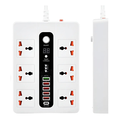 Regulador Corriente Guokang A39 6 Salidas 5 USB 1 Tipo C 2500W 2m Blanco | MercadoLibre