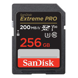 Memória Sandisk Extreme Pro Sd 200-140 Mb/s C10 U3 V30 256gb