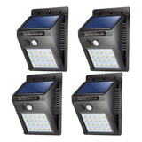 Lámpara Solar Exterior Jardin Sensor Luz 4 Pzs