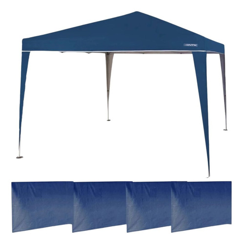 Tenda Gazebo Praia 3x3 M Sanfonada Com 4 Paredes Laterais